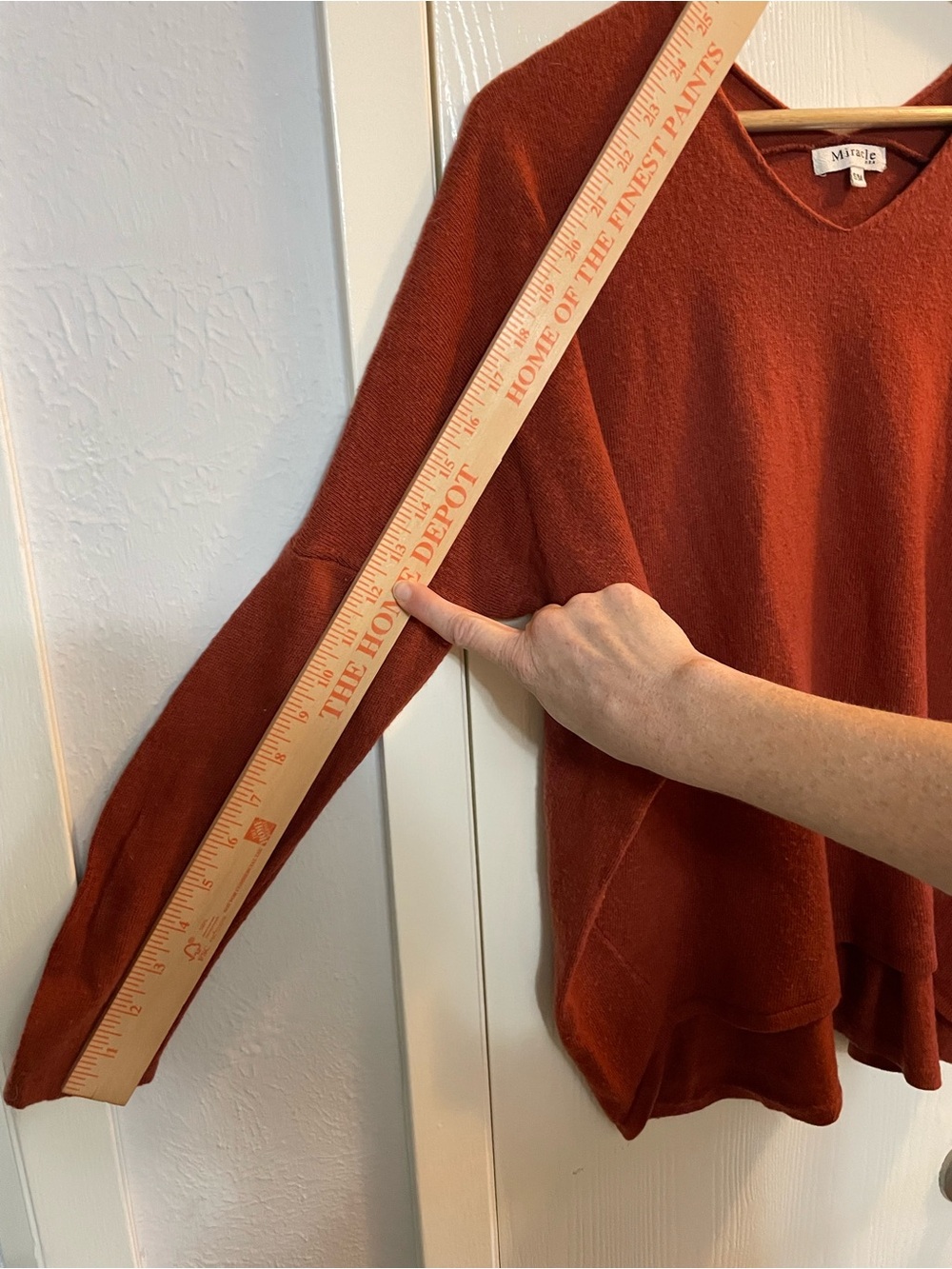 Miracle USA Rust Angora Blend Oversized V-Neck Sweater S/M - Picture 6 of 8